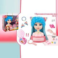 Манекен для зачісок SR 011 косметика, перукарські інструменти, заколки, резинки, в коробці