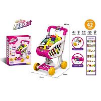 Супермаркет 922-157 42 елементи, пісні англ. мовою, підсвічування, візок для покупок, муляжі продуктів, наліпки, в коробці