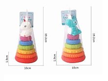 Пірамідка 638-186 2 види, сенсорні кільця, висота 19 см, гумова, в сітці