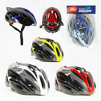 Шолом C 60073 "TK Sport", 4 кольори, регулюється, миготливе підсвічування ліхтарика, 3 режими, мах окружність 56 см, ВИДАЄТЬСЯ ТІЛЬКИ МІКС ВИДІВ