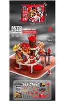 Трек JP 588-11 мелодія підсвічування, 8 машинок, автоматичний підіймач, автомийка, в коробці
