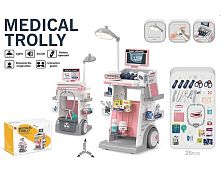 Набір стоматолога 660-98 розмір: 33х30,5х68,5 см, 26 елементів, термометр, безтіньова лампа, підсвічування, звук, медичні інструменти, ліки, в к
