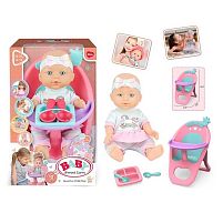 Пупс 3933 D-4 висота 27 см, стільчик для годування, тарілочка, в коробці