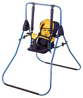 Гойдалка підлогова "Алінка" 24877 темно-синій каркас, темно-синя матерія, жовтий гномик