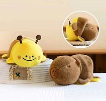 М`яка іграшка M 18462 2в1, "Бджілка-капібара", двостороння, вивернушка, довжина 20.5 см