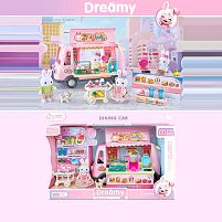 Магазин 6714 1 флоксова фігурка, висота: 9 см, песик, автомобіль, візочок, стелажі, муляжі їжі, в коробці