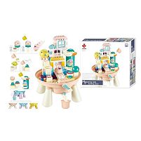 Конструктор 77019 123 елементи, столик, водяні іграшки, кухлик, антиковзкі наліпки, інструкція, в коробці