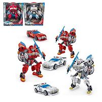 Трансформер 168-86 2 види, висота 24 см, пластикові колеса, шарнірні кінцівки, зброя, в коробці
