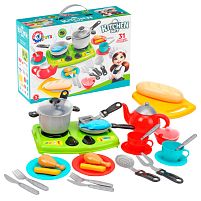 Набір посуду 3366 "Technok Toys", 31 предмет, плита, чайник, посуд, муляжі їжі, в коробці