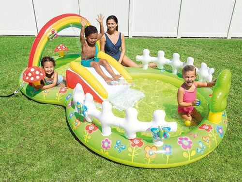 Дитячий надувний Ігровий центр Intex 57154 (Водна гірка з басейном та фонтаном, 104*180*290 см., від 2 років)