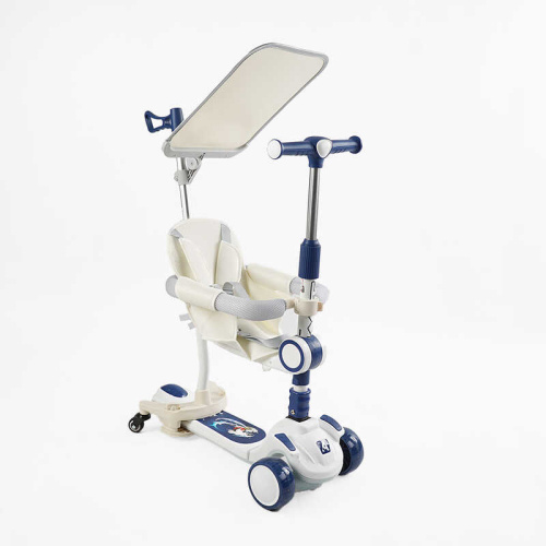 Самокат триколісний Skyper FJ-59060 (5в1, колеса: передні Ø125 мм/заднє Ø100 мм/страхувальні/PU, батьківська ручка/захисний бампер/підсвічування)