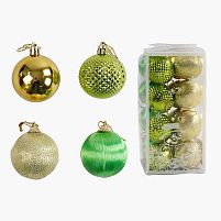 Новорічні прикраси C 67363 кульки, 16 штук, діаметр 4.5см, в слюді