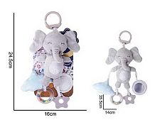 Брязкальце 688 M63 "Слоненя", пискавка, гумовий прорізувач, підвіска з кульками, дзеркальце, на листі