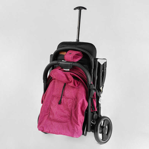 Коляска прогулянкова дитяча Joy Comfort L-20115 (1) колір РОЖЕВИЙ, рама сталь з алюмінієм, футкавер, підсклянник, телескопічна ручка фото 6