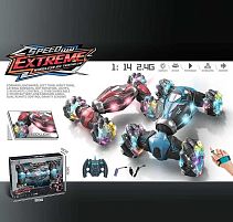 Машина на радіокеруванні YJ 098-2 A 2 кольори, браслет+пульт, акум. 3,7 V, 4х4, звук, підсвічування, пульт 2,4 GHz, в коробці