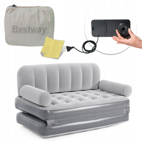 Надувний флокований диван-трансформер 3 в 1 Bestway 75079 (64*152*188 см, з електричним вбудованим насосом 220 V, навантаження до 300 кг.) фото 7