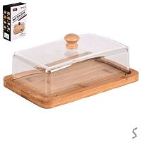 Маслянка бамбук з акриловою кришкою 12*19*6см Stenson R35497