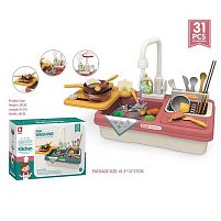 Кухня G 773 A (18) ЧЕРВОНА, 31 аксесуар, автоматична подача води, на батарейках, в коробці