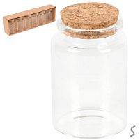 Баночка з корковою кришкою 6шт/уп 80мл Stenson R34241