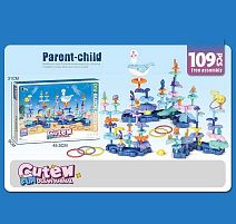 Конструктор 689-3 "Морський світ", 109 деталей, кулька левітує, кит випускає потік повітря, кільцекид, вбудований акумулятор 3.7 V, в коробці