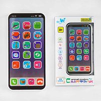 Музичний телефон TK - 90918 "WToys", ОЗВУЧУВАННЯ УКРАЇНСЬКОЮ МОВОЮ, підсвічування, слова, скоромовки, звуки, пісні, казки, фрази, в коробці