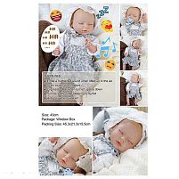 Пупс QM 240020 A "TK Group", функціональний, датчик руху, звуки: сміх, плач, засинає, висота: 42 см, гумовий, озвучені репліки англ. мовою, аксес