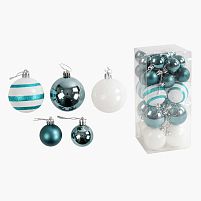 Новорічні прикраси C 67584 30 штук, кульки, у слюді