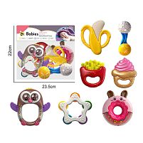 Набір брязкалець 8436-27 гумові прорізувачі, елементи, що брязкають, в пакеті