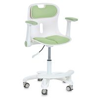 Крісло дитяче Bambi M 6151-5 (колеса: 6 шт, Ø5 см, гумове покриття, підлокітники, пластик/метал, спинка: тканина, зелений/білий)