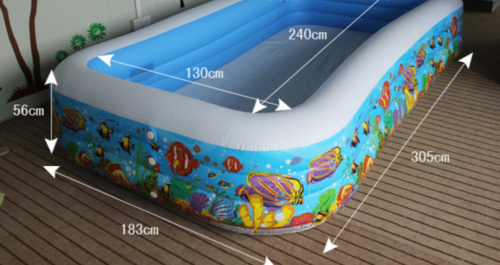 Дитячий надувний басейн «Тропічний риф» Intex 58485 (56*183*305 см., обє'м: 1050 л., блакитний) фото 4