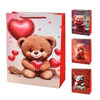 Пакет подарунковий паперовий M "Bear 3D" 26*32*11см Stenson R32943-M