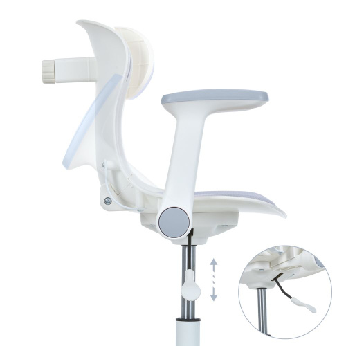 Крісло дитяче Bambi M 6151-11 (колеса: 6 шт, Ø5 см, гумове покриття, підлокітники, пластик/метал, спинка: тканина, сірий/білий) фото 3