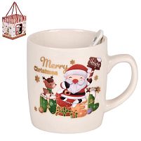 Чашка новорічна з ложкою "Happy Christmas" 230мл Stenson R34142