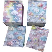 Пакет подарунковий паперовий M "Rainy clouds" 26*32*10см Stenson R40775-M