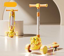 Самокат-беговел триколісний Skyper LF-1061/39 (колеса: передні Ø4,92"/заднє Ø3,15"/PU, рама: пластик/складна, підсвітка, музика, до 40 кг)