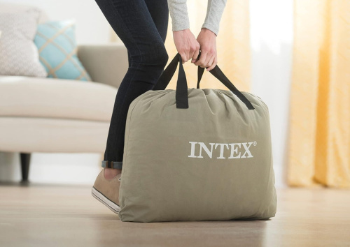 Надувне ліжко Intex 64164 (51*152*203 см, двоспальне, подвійний матрац, вбудований електронасос 220V, до 272 кг) фото 5