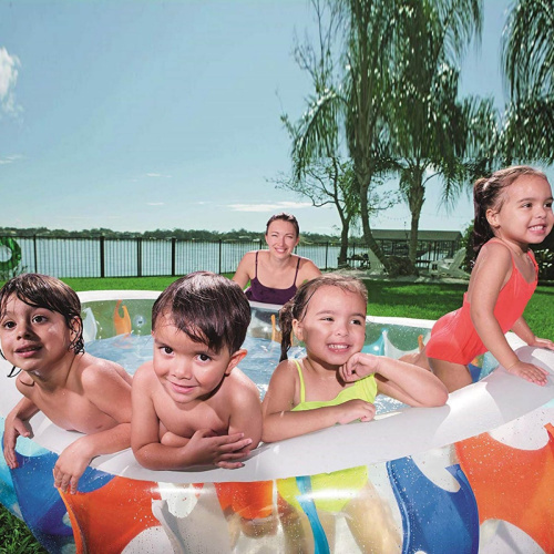 Дитячий надувний басейн BestWay 54066 (51*152*229 см., біло-червоний) фото 2