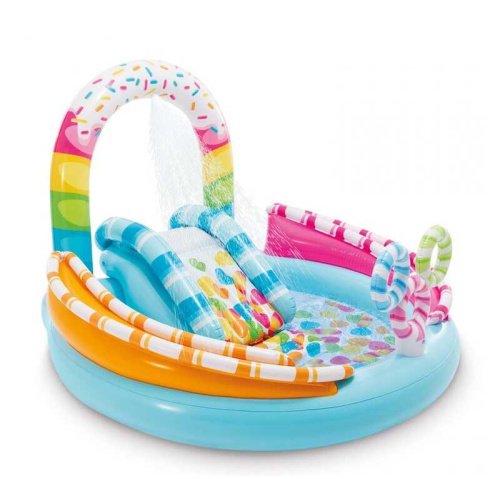 Дитячий надувний ігровий центр Intex 57144 «Candy Fun» (Водна гірка з басейном та фонтаном, 122*168*170 см., об`єм: 165 л.) фото 6