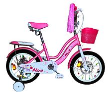 Велосипед дитячий двоколісний Corso NC-14912 «Nice» (колеса Ø14"/гума, рама: сталь, допоміжні колеса, гальмо ручне/ножне, кошик, 4-5 років)