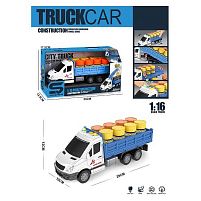 Спецтехніка JS 146 B "Самоскид", масштаб - 1:16, інерція, підсвічування, звук, рухомі елементи, в коробці