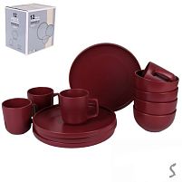 Набір столового посуду 12пр/наб (тарілка 26см, супниця 14см, чашка 420мл) Stenson MC5582-1