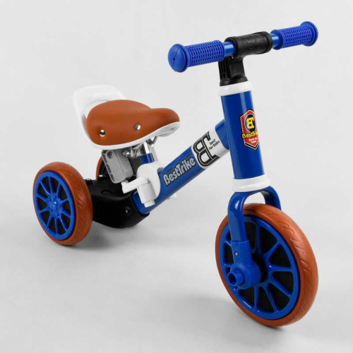 Велосипед дитячий триколісний Best Trike 96021 (1) , 2в1, велобіг, металева рама, піно колесо EVA, переднє d = 21см, заднє d = 17см, в коробці фото 3