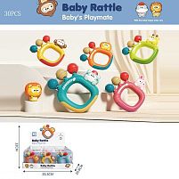 Набір брязкалець 1173 ЦІНА ЗА 30 ШТУК В БЛОЦІ, звірятко, брязкаючі елементи, в коробці