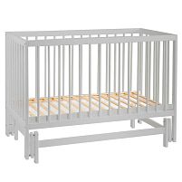 Ліжечко дитяче "КАЗКА-2" шарнир-підшипник з висувною паличкою (Сірий+Сіра паличка)