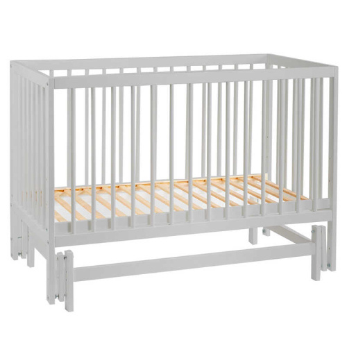 Ліжечко дитяче "КАЗКА-2" шарнир-підшипник з висувною паличкою (Сірий+Сіра паличка)