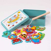 Магнітна риболовля C 74231 дерев'яна, 15 елементів, вудка, в боксі