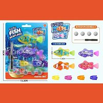 Роборибка CY 03 2 види, 2 штуки у наборі, на батарейках, підсвічування, рухає хвостом, 8 см, на листі