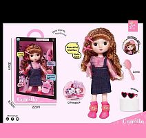 Лялька A 923 B висота: 30 см, шарнірні суглоби, імітація скляних очей, аксесуари, гребінець, в коробці