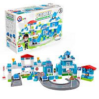 Конструктор Технок 8447 "Technok Toys" відділок поліції, 180 деталей, патрульна машина, мінівен, гвинтокрил, в коробці