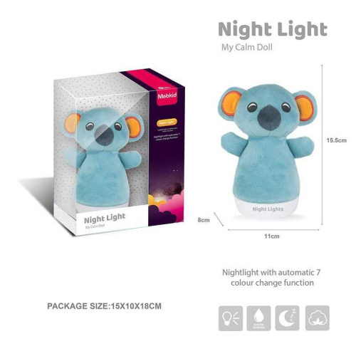 Нічник MBQ 664-8 A “Коала”, підсвічування, висота 16 см, в коробці